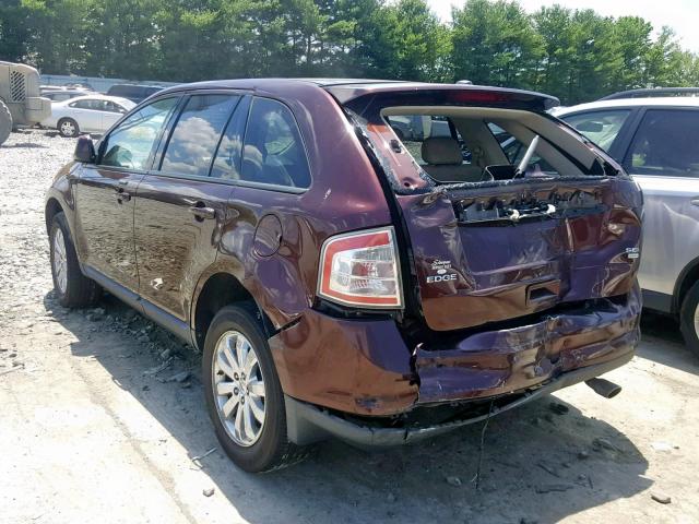 2FMDK4JC1ABB70648 - 2010 FORD EDGE SEL MAROON photo 3