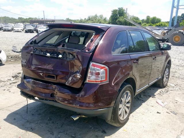 2FMDK4JC1ABB70648 - 2010 FORD EDGE SEL MAROON photo 4