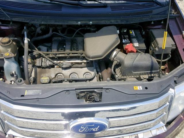 2FMDK4JC1ABB70648 - 2010 FORD EDGE SEL MAROON photo 7