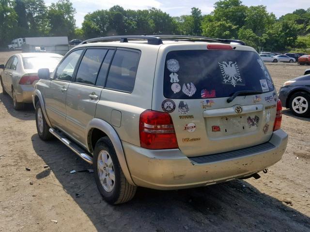 JTEHF21A230126767 - 2003 TOYOTA HIGHLANDER TAN photo 3