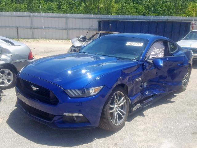 1FA6P8CF2G5325966 - 2016 FORD MUSTANG GT BLUE photo 2