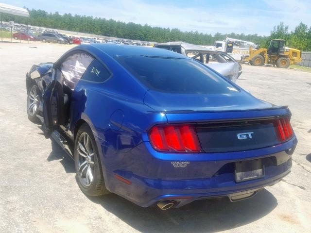 1FA6P8CF2G5325966 - 2016 FORD MUSTANG GT BLUE photo 3