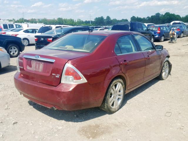 3FAHP02107R187521 - 2007 FORD FUSION SEL RED photo 4