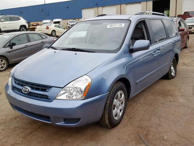 KNDMG4C39A6338599 - 2010 KIA SEDONA LX BLUE photo 2