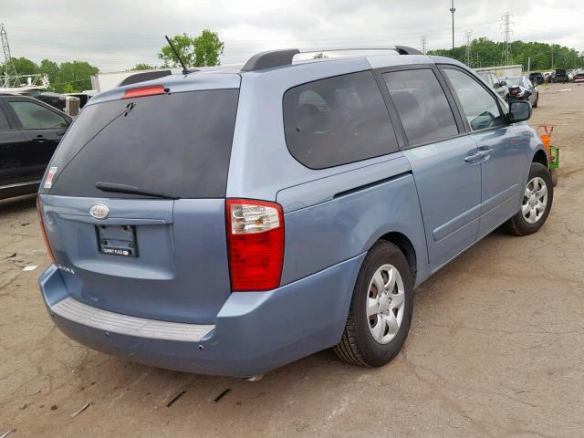 KNDMG4C39A6338599 - 2010 KIA SEDONA LX BLUE photo 4