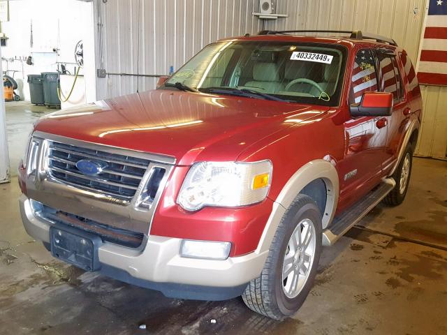 1FMEU74E87UB55743 - 2007 FORD EXPLORER E BURGUNDY photo 2