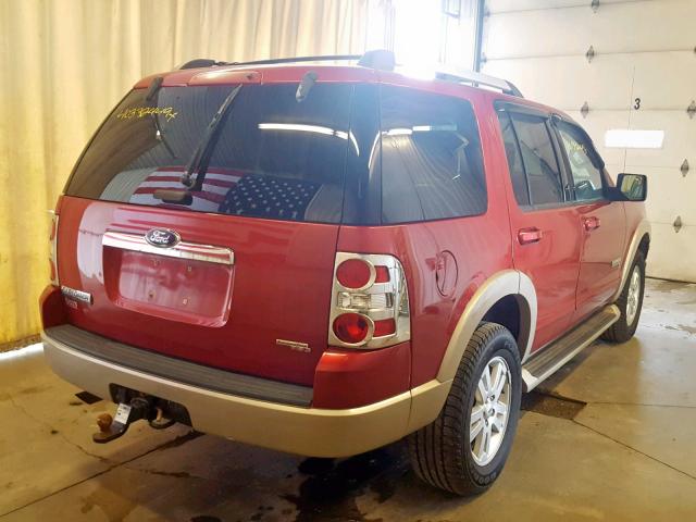 1FMEU74E87UB55743 - 2007 FORD EXPLORER E BURGUNDY photo 4