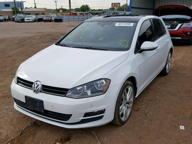 3VW2A7AU3FM072216 - 2015 VOLKSWAGEN GOLF TDI WHITE photo 2