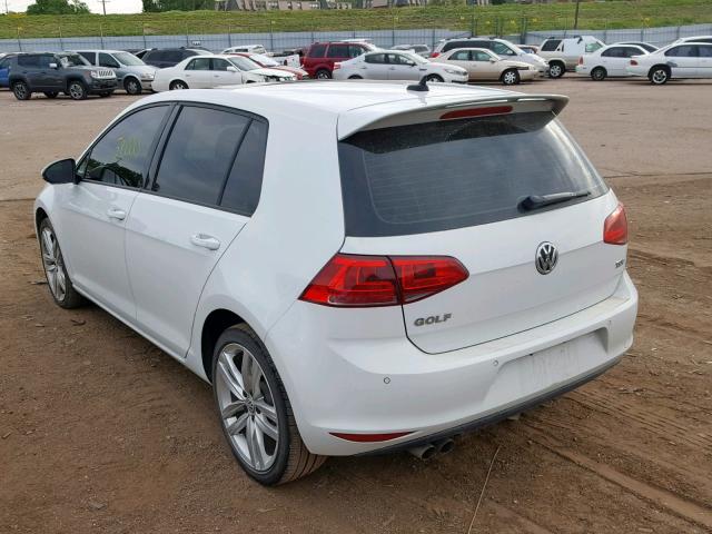 3VW2A7AU3FM072216 - 2015 VOLKSWAGEN GOLF TDI WHITE photo 3