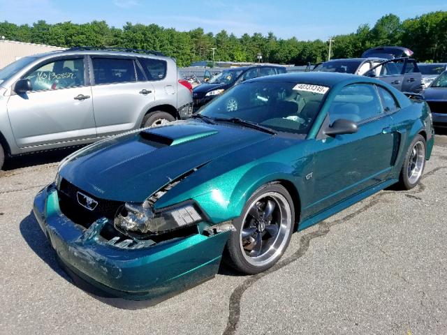 1FAFP42X81F213838 - 2001 FORD MUSTANG GT GREEN photo 2