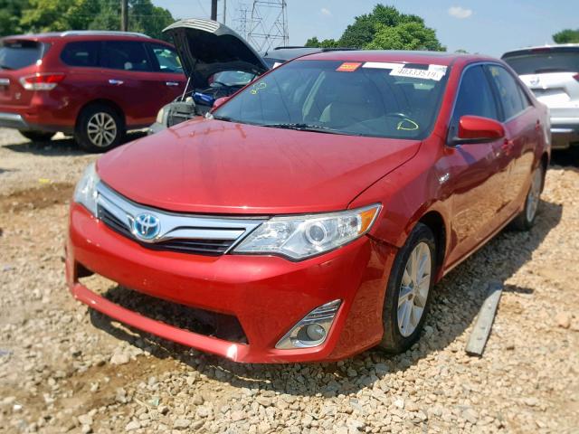 4T1BD1FK8CU023708 - 2012 TOYOTA CAMRY HYBR RED photo 2