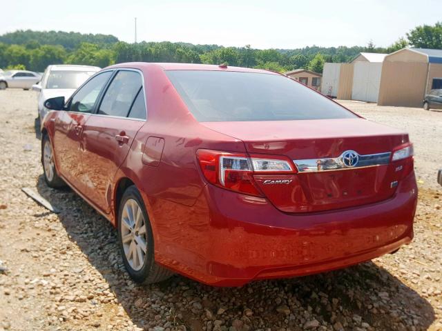 4T1BD1FK8CU023708 - 2012 TOYOTA CAMRY HYBR RED photo 3