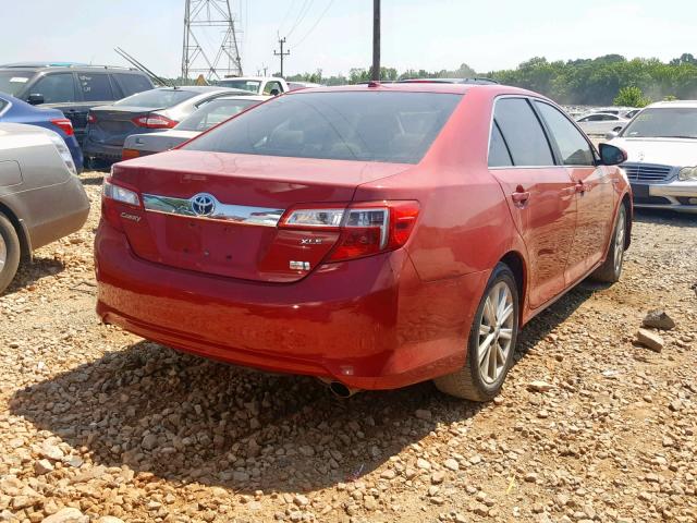 4T1BD1FK8CU023708 - 2012 TOYOTA CAMRY HYBR RED photo 4