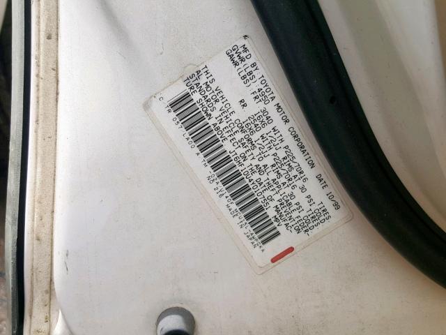 JT6HF10U4Y0107551 - 2000 LEXUS RX 300 WHITE photo 10