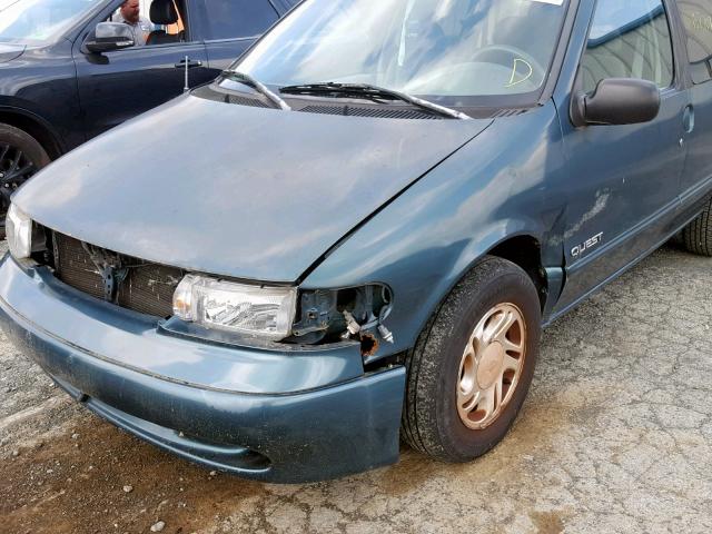 4N2DN1117VD845165 - 1997 NISSAN QUEST XE GREEN photo 9