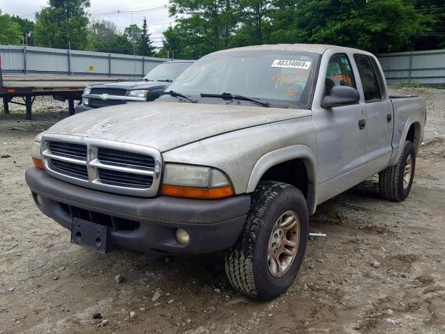 1D7HG38K44S682726 - 2004 DODGE DAKOTA QUA SILVER photo 2