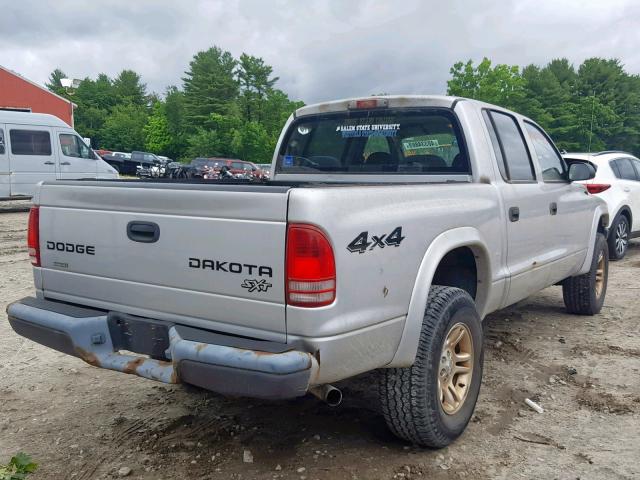 1D7HG38K44S682726 - 2004 DODGE DAKOTA QUA SILVER photo 4