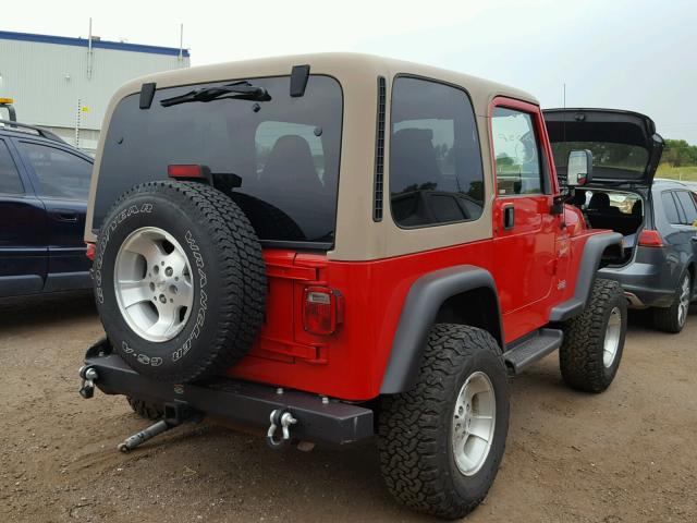 1J4FA49S5YP742720 - 2000 JEEP WRANGLER / RED photo 4