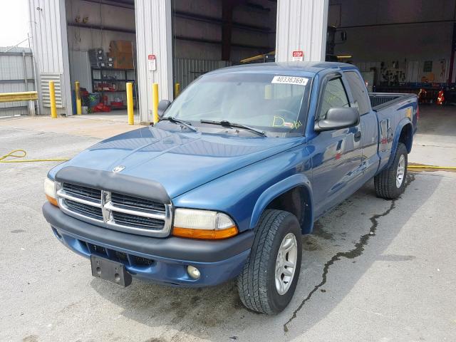 1D7HG32N04S749227 - 2004 DODGE DAKOTA SPO BLUE photo 2