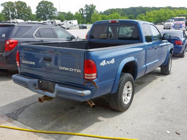 1D7HG32N04S749227 - 2004 DODGE DAKOTA SPO BLUE photo 4