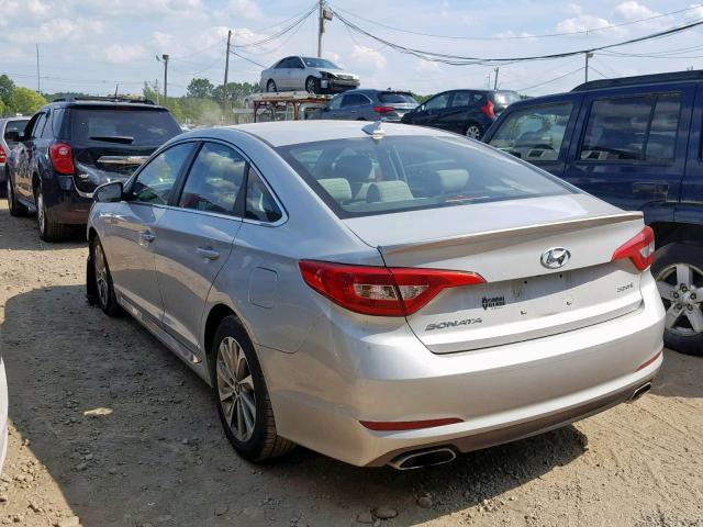 5NPE34AF9FH057459 - 2015 HYUNDAI SONATA SPO SILVER photo 3