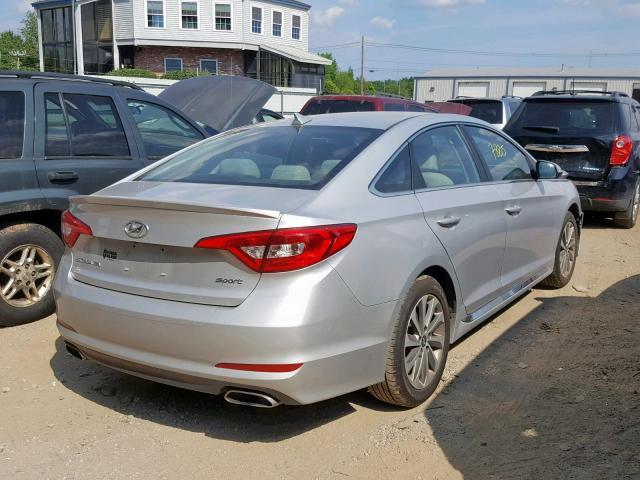 5NPE34AF9FH057459 - 2015 HYUNDAI SONATA SPO SILVER photo 4