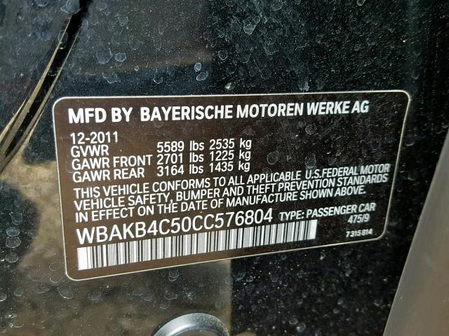 WBAKB4C50CC576804 - 2012 BMW 740 LI BLACK photo 10