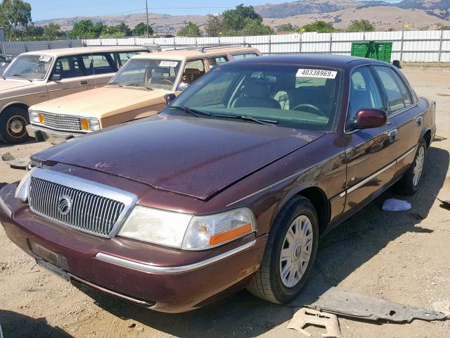 2MEFM75W03X604785 - 2003 MERCURY GRAND MARQ BURGUNDY photo 2