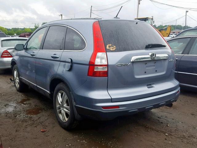 5J6RE4H74BL116914 - 2011 HONDA CR-V EXL BLUE photo 3