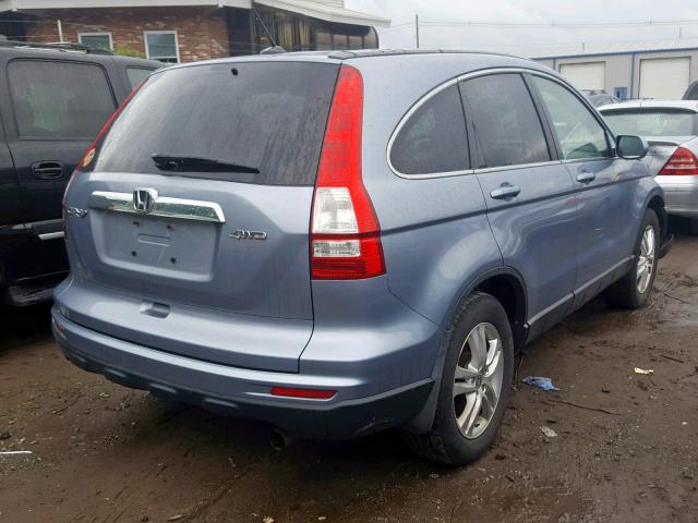 5J6RE4H74BL116914 - 2011 HONDA CR-V EXL BLUE photo 4