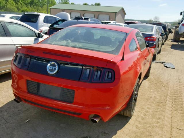 1ZVBP8CF9E5261394 - 2014 FORD MUSTANG GT RED photo 4