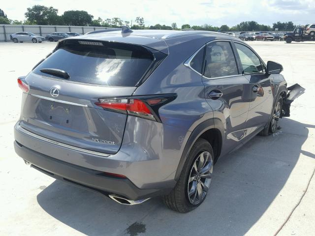 JTJYARBZ6G2024797 - 2016 LEXUS NX 200T GRAY photo 4