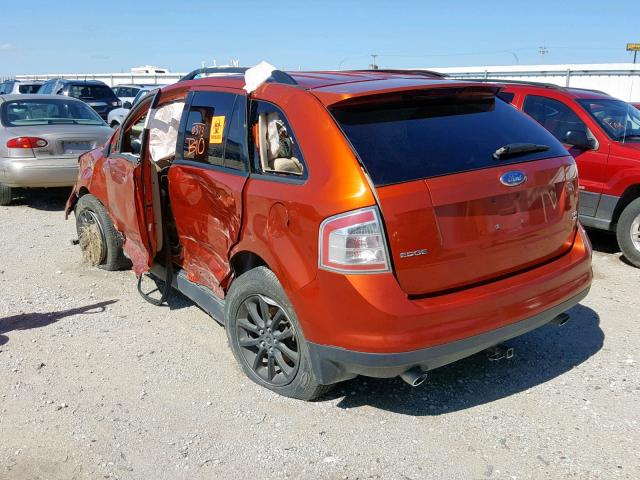 2FMDK48C67BA90373 - 2007 FORD EDGE SEL ORANGE photo 3