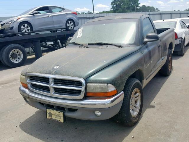 1B7FL26N11S173340 - 2001 DODGE DAKOTA GREEN photo 2