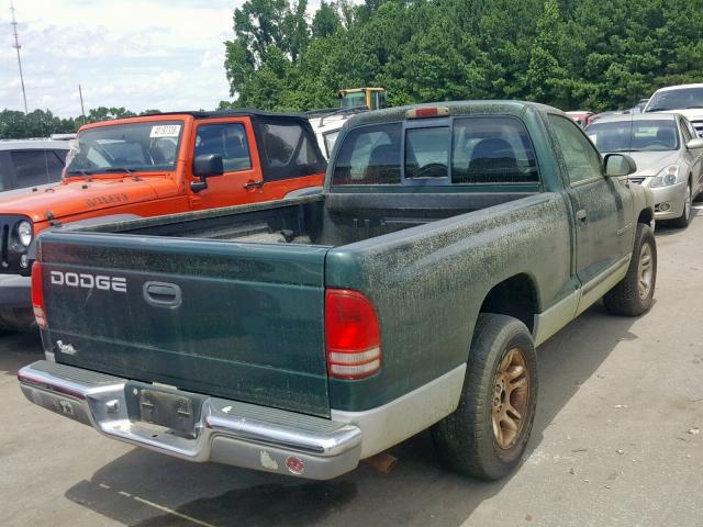 1B7FL26N11S173340 - 2001 DODGE DAKOTA GREEN photo 4