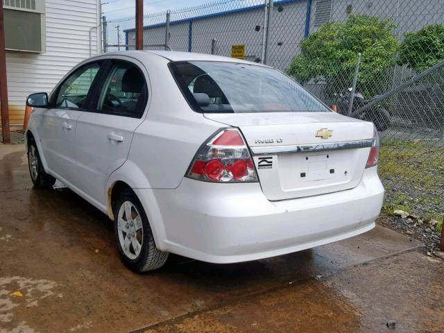 KL1TD56E89B299666 - 2009 CHEVROLET AVEO LS WHITE photo 3