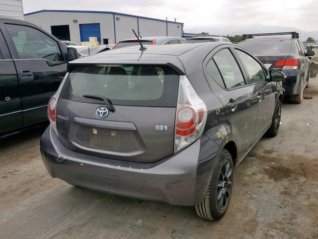 JTDKDTB39C1522906 - 2012 TOYOTA PRIUS C CHARCOAL photo 4