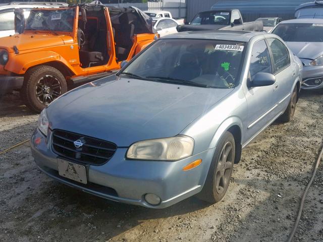 JN1CA31D71T601003 - 2001 NISSAN MAXIMA GXE BLUE photo 2