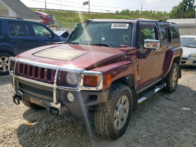 5GTDN13E178173174 - 2007 HUMMER H3 BURGUNDY photo 2