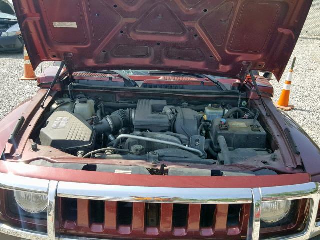 5GTDN13E178173174 - 2007 HUMMER H3 BURGUNDY photo 7