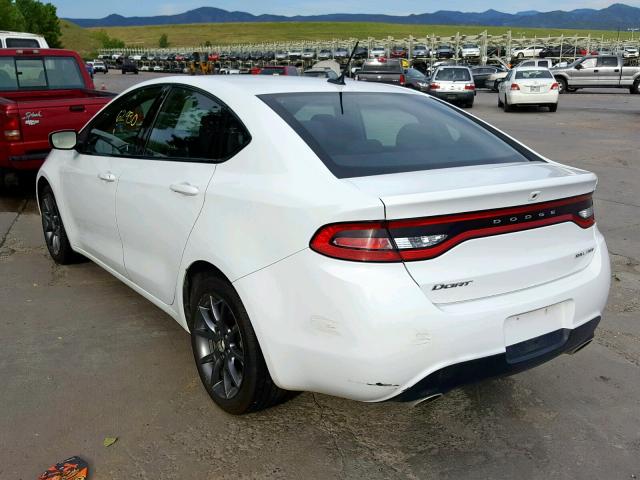 1C3CDFBB4FD331561 - 2015 DODGE DART SXT WHITE photo 3