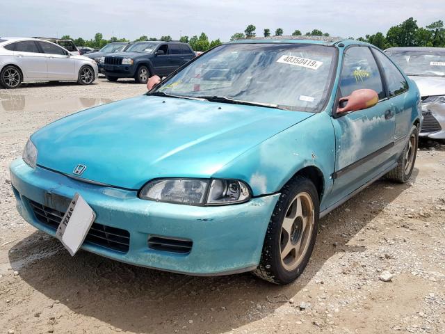 2HGEJ2244PH514682 - 1993 HONDA CIVIC DX GREEN photo 2