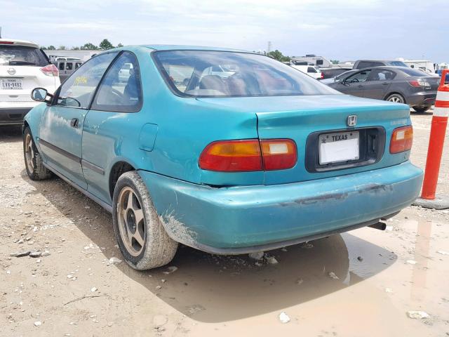 2HGEJ2244PH514682 - 1993 HONDA CIVIC DX GREEN photo 3