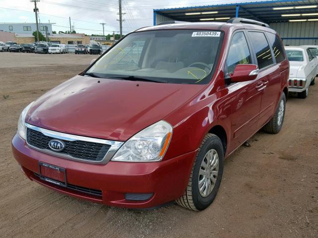 KNDMG4C76C6467129 - 2012 KIA SEDONA LX RED photo 2