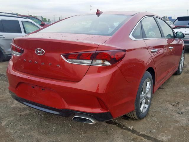 5NPE34AF3KH786602 - 2019 HYUNDAI SONATA LIM RED photo 4