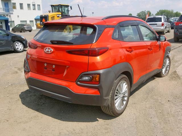 KM8K22AA4JU166730 - 2018 HYUNDAI KONA SEL ORANGE photo 4