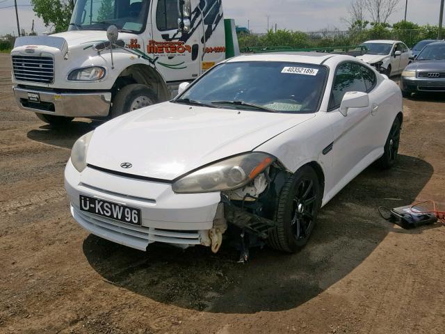 KMHHM65D48U281466 - 2008 HYUNDAI TIBURON GS WHITE photo 2