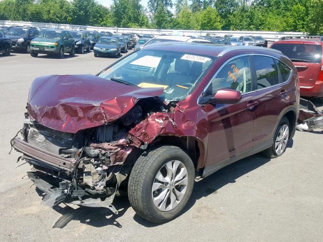 5J6RM4H74EL080214 - 2014 HONDA CR-V EXL MAROON photo 2