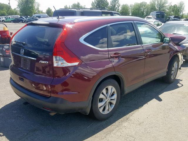 5J6RM4H74EL080214 - 2014 HONDA CR-V EXL MAROON photo 4