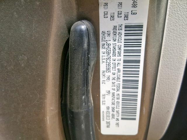 1J8HG58N76C295965 - 2006 JEEP COMMANDER 灰色 照片 10